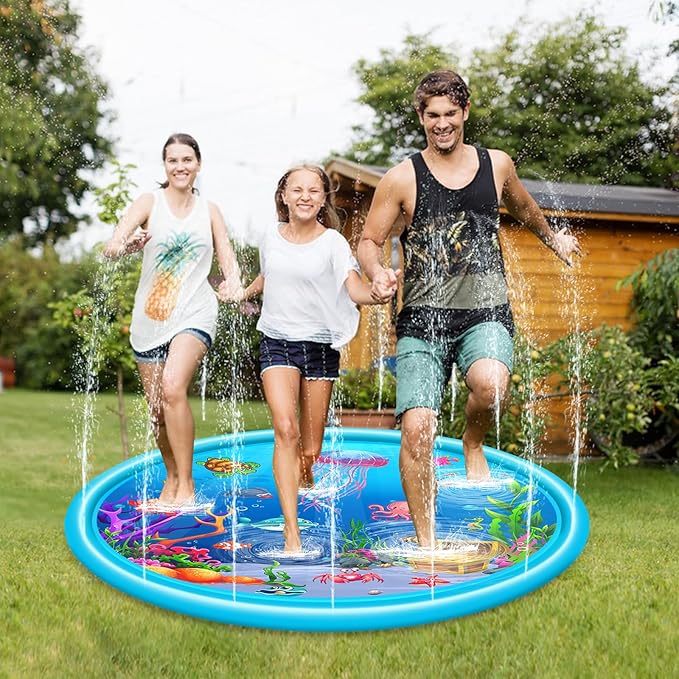 "AQUALOCO™! 🌊✨Piscina Alfombra Lanza Agua 170 Cm