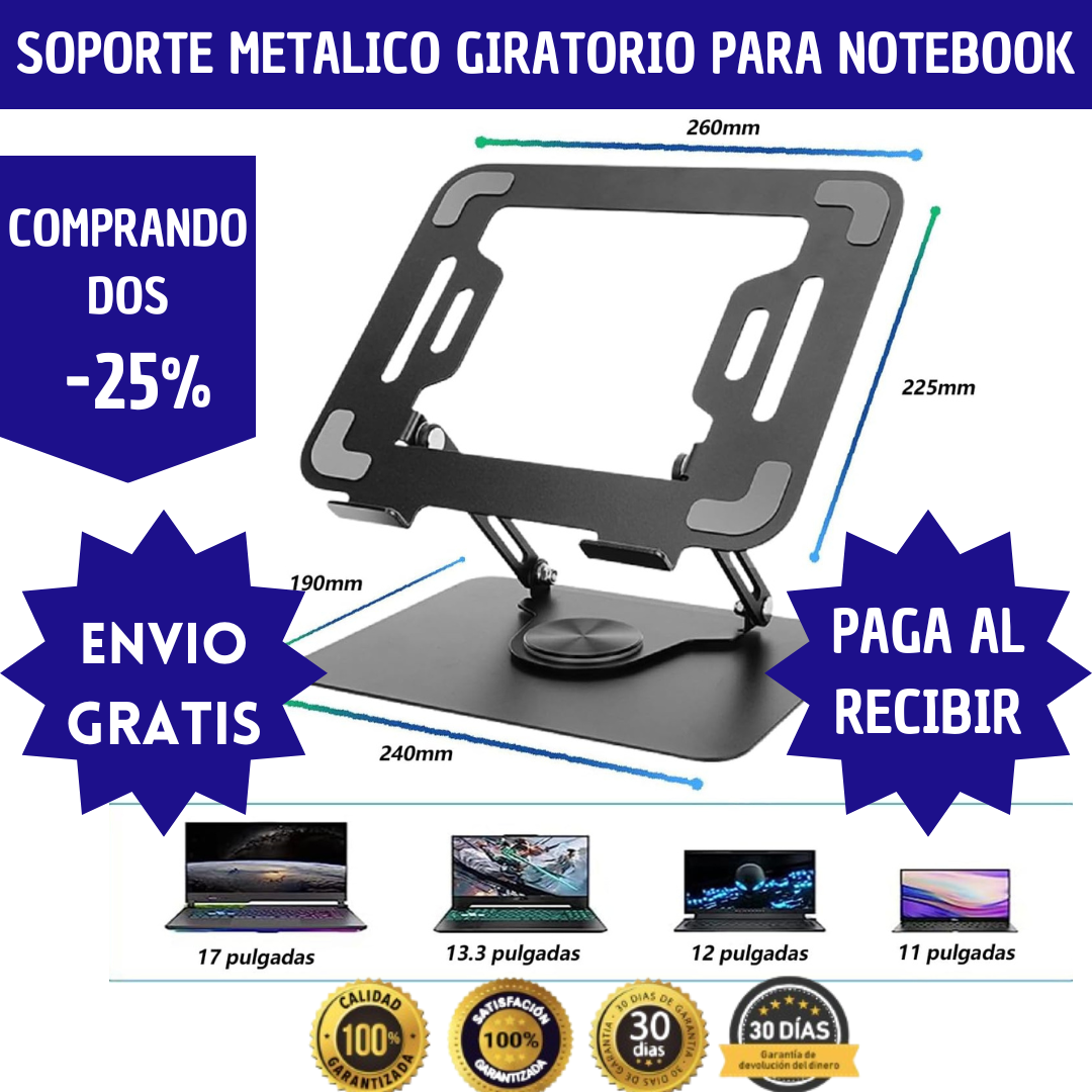 SilverGyro™ Soporte Metalico Giratorio Notebook"